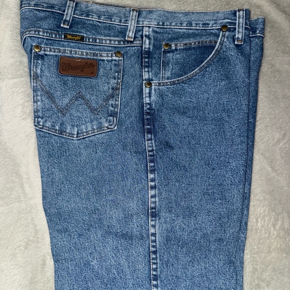 Wrangler Men's Blue Slim Straight Jeans 35x32 - Picture 7 of 8